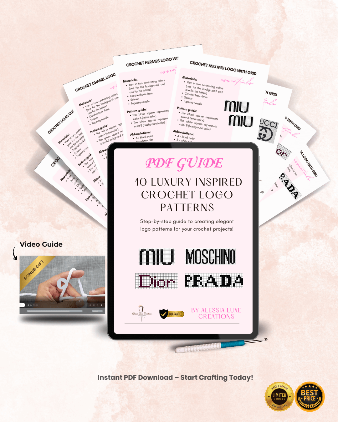 10 Luxury Crochet Bag Logo Patterns – Exclusive Design Bundle