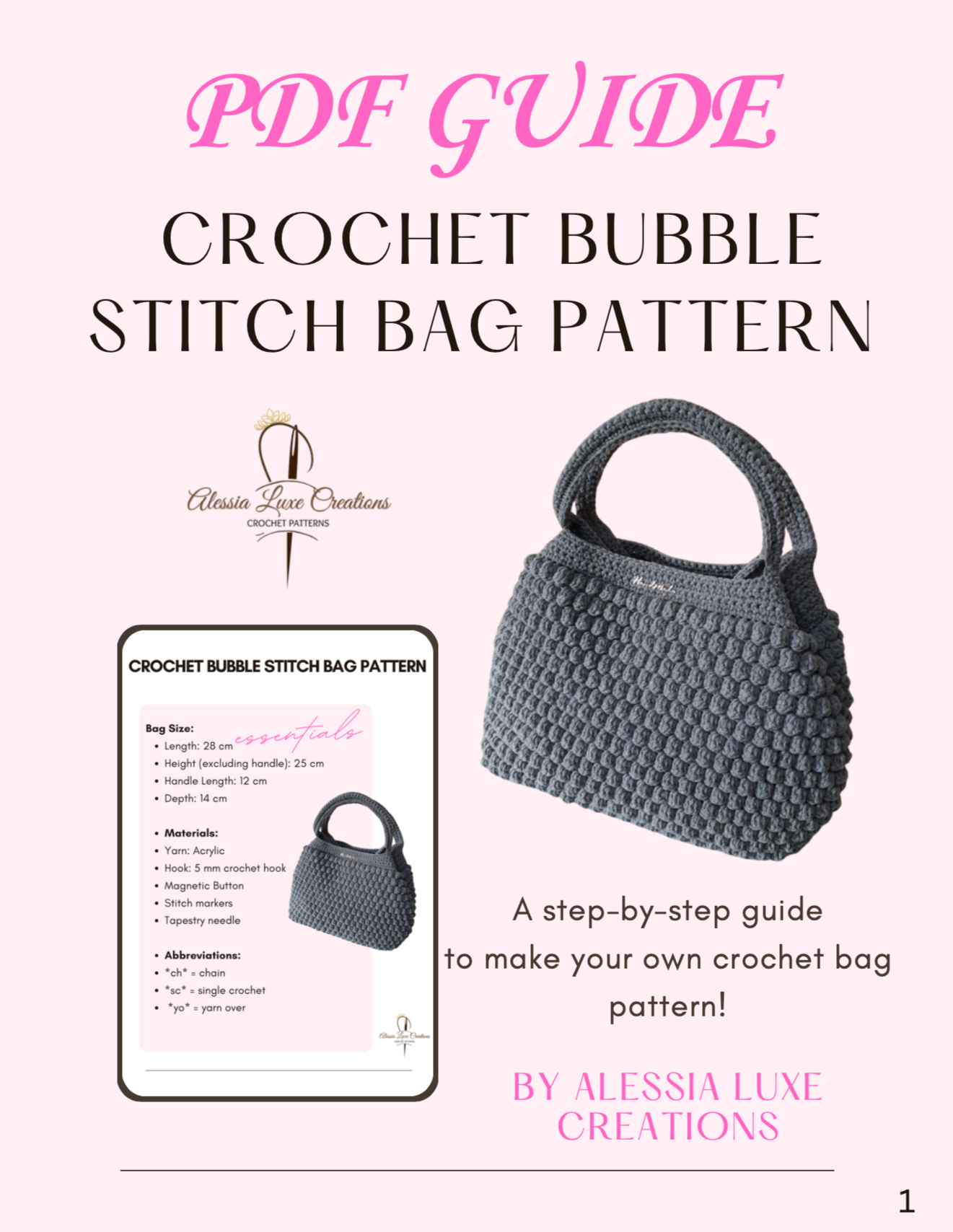 Crochet Bubble Stitch Bag Pattern