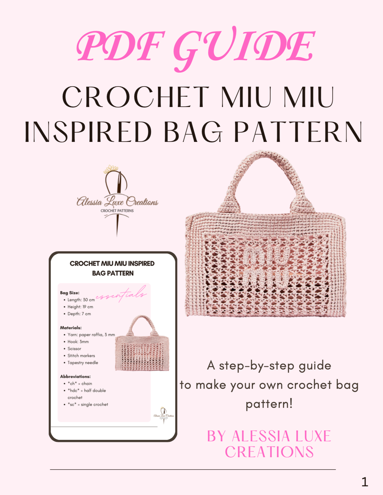 Crochet Miu Miu Inspired Bag Pattern