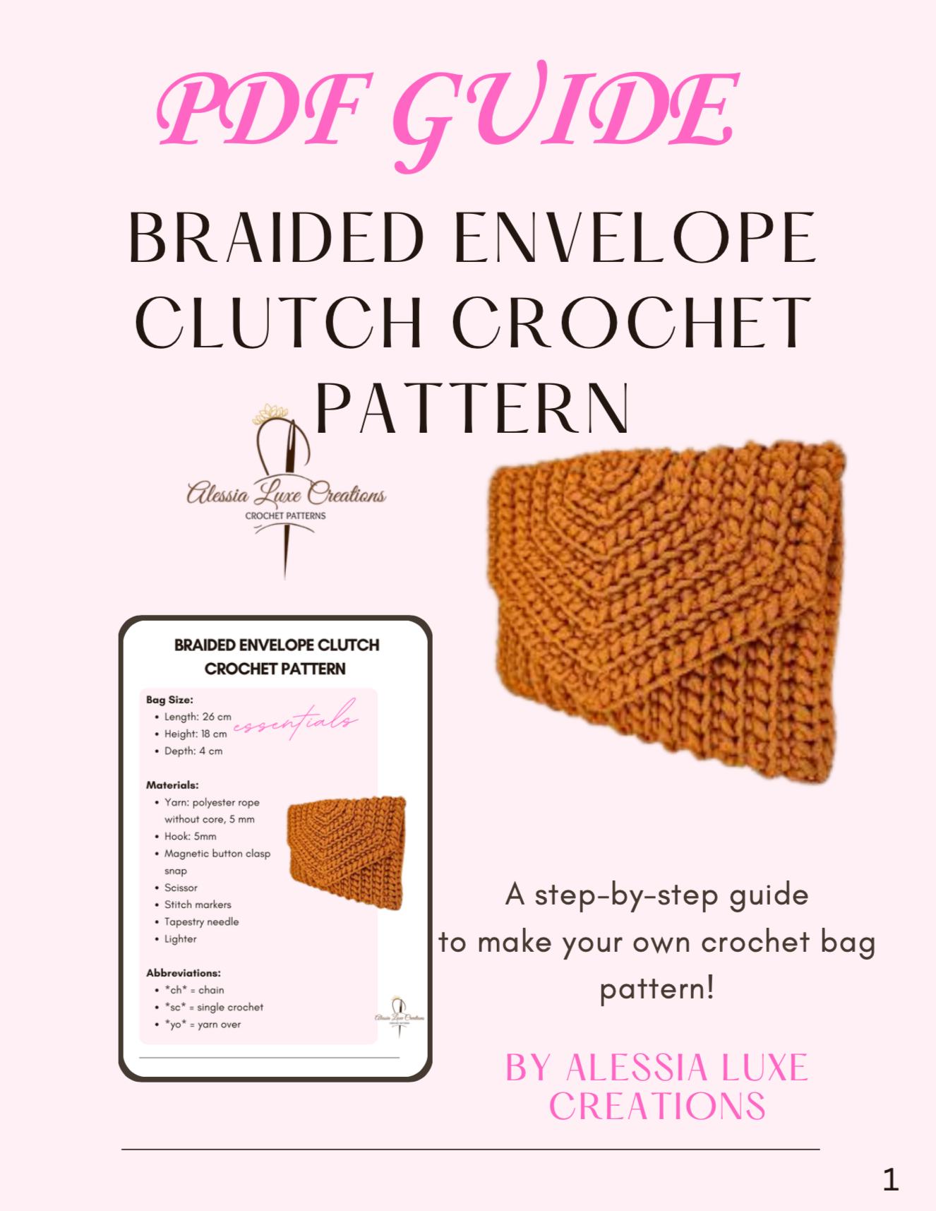 Braided Envelope Clutch Crochet Pattern