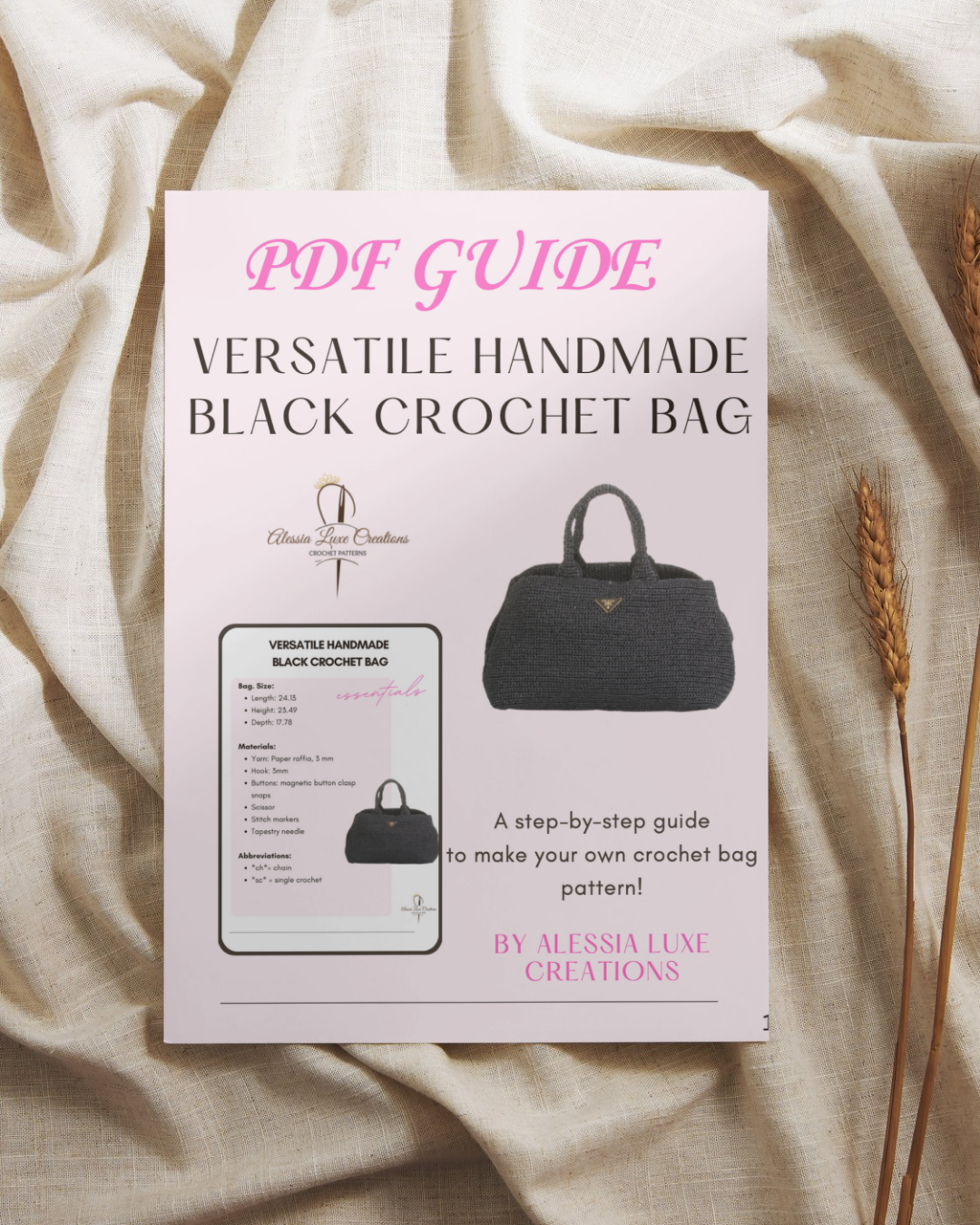 Versatile Handmade Black Crochet Bag