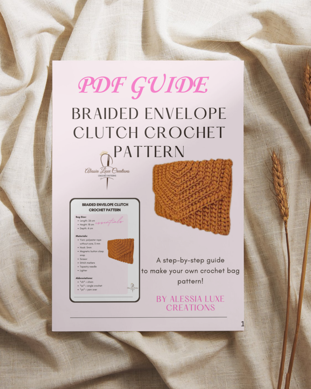 Braided Envelope Clutch Crochet Pattern