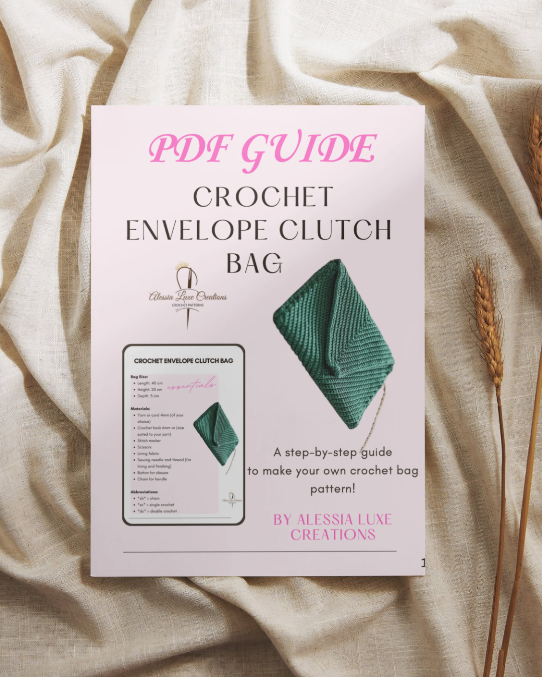 Crochet Envelope Clutch Bag