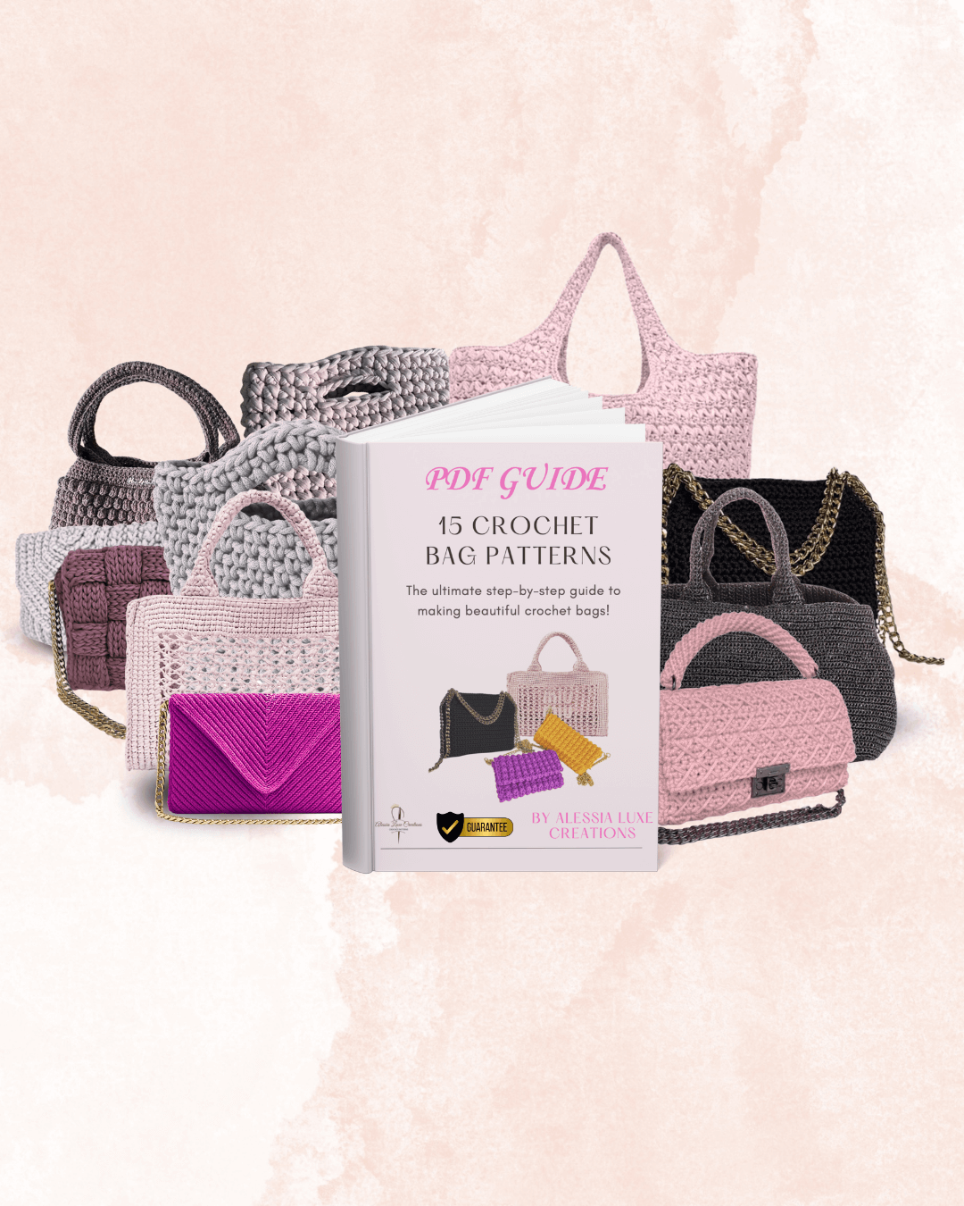 Bag Patterns – 15 Luxury Crochet Designs – BUNDLE Alessia Luxe Creations