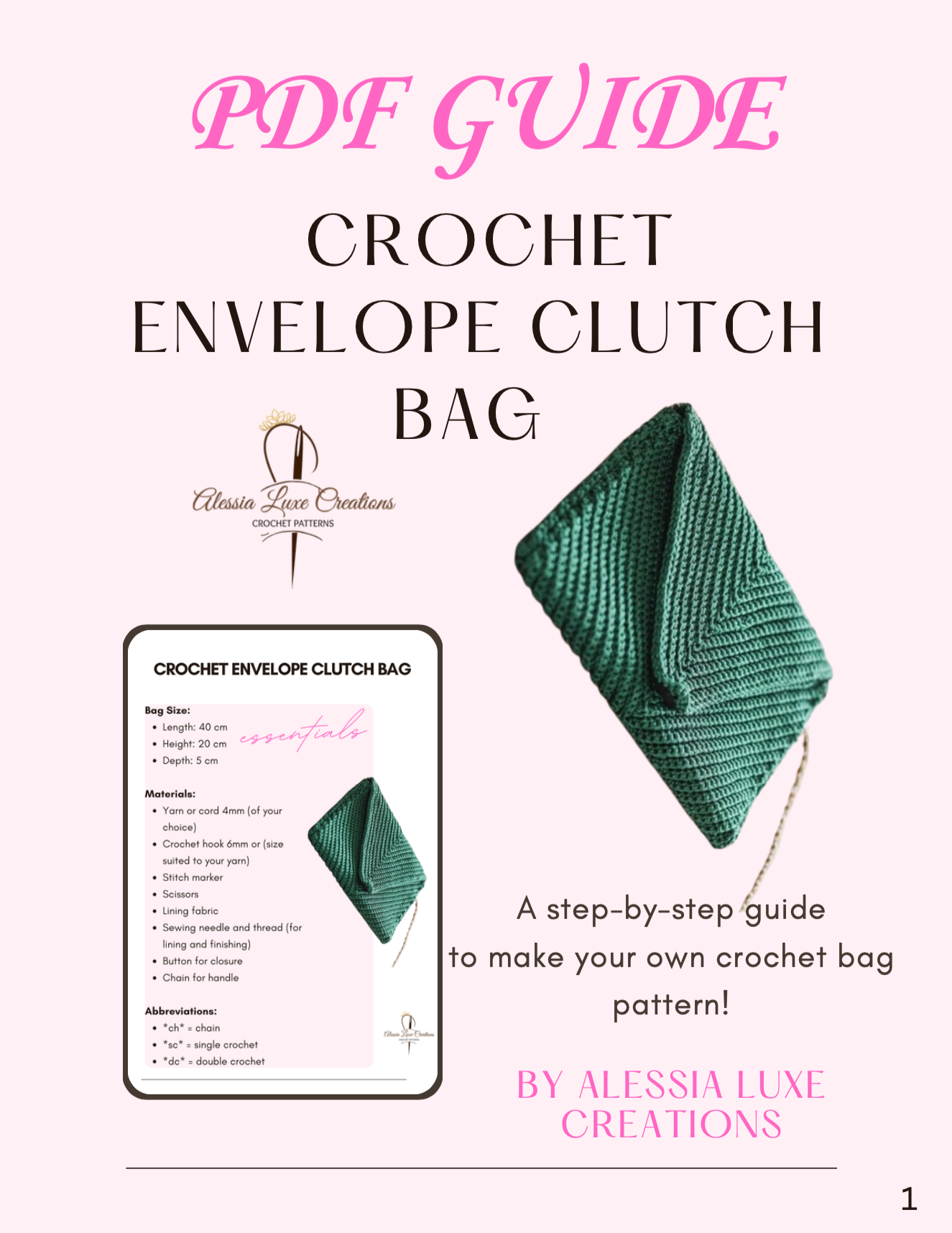 Crochet Envelope Clutch Bag