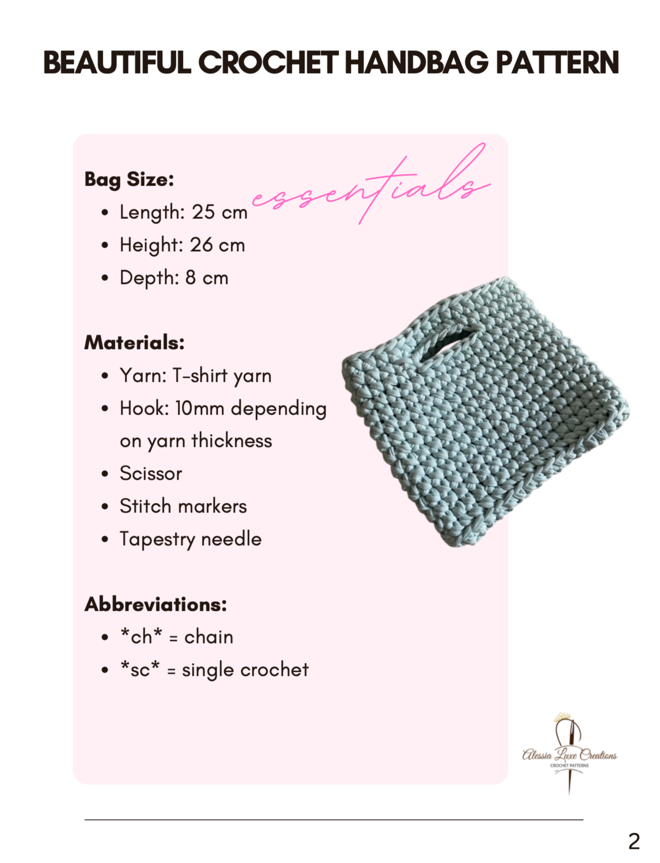 Beautiful Crochet Handbag Pattern