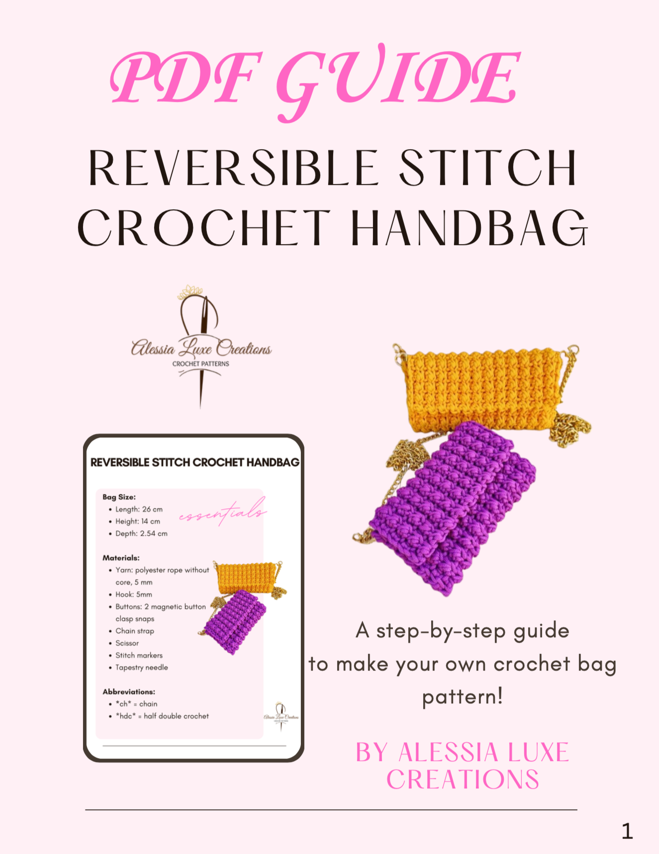 Reversible Stitch Crochet Handbag